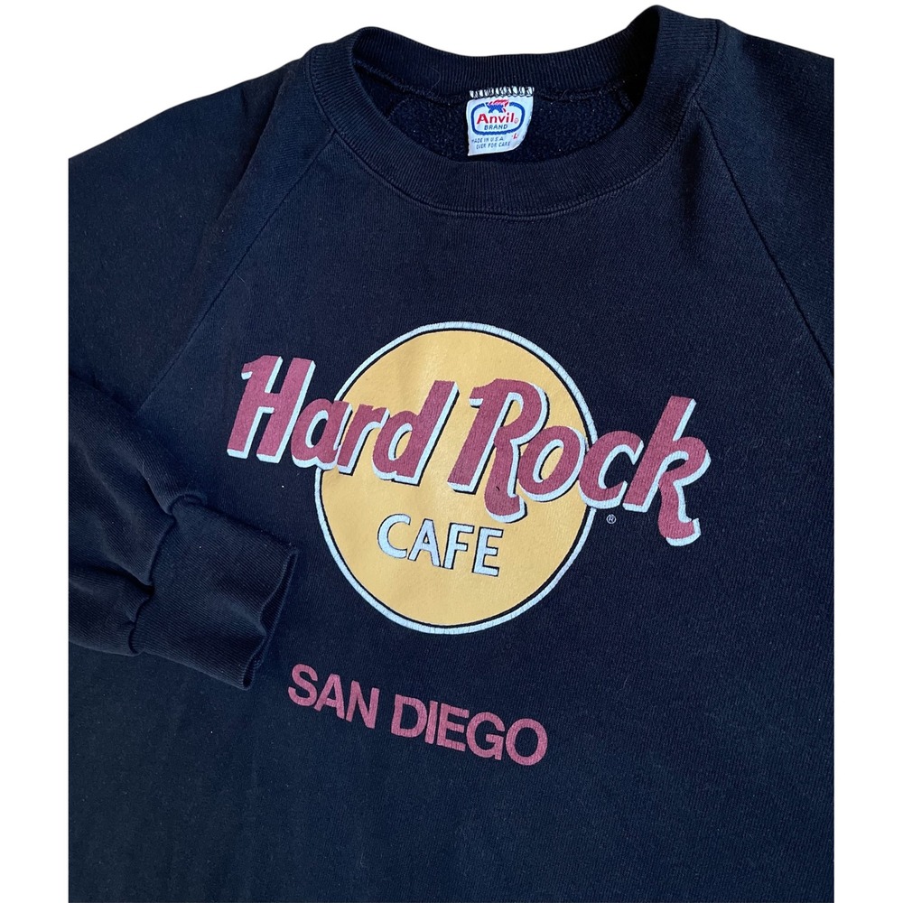 Vintage Hard Rock Cafe San Diego Sweatshirt Black Mens Large‎ Anvil Made in USA